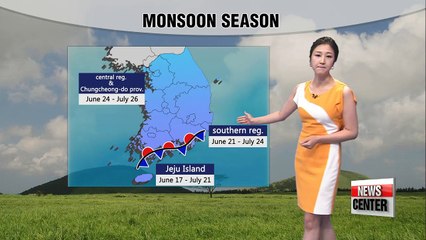 Sudden showers on inland regions tomorrow