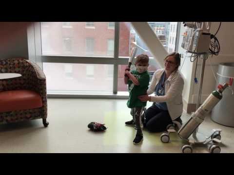 Little Boy Shows His Baseball Skills From His Hospital Room