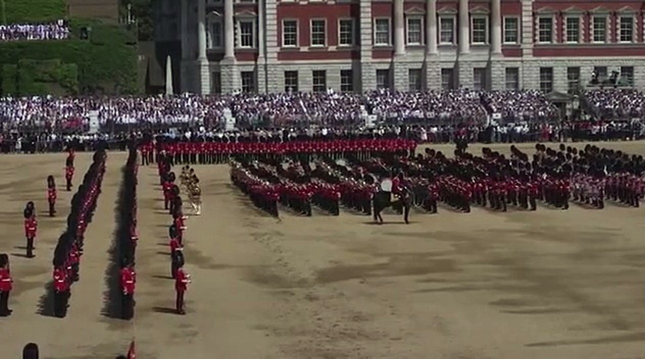Même pour secourir leur collègue au sol les soldats de la garde royale restent dignes et pas trop stressés