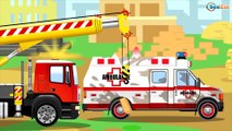 The White Ambulance Car Rescue in the City w Kids Animation | Cars & Trucks Cartoon for children