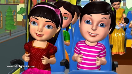 Wheels On The Bus Go Round And Round New - 3D Animation Nursery Rhymes