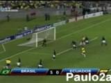 Bresil 5 - 0 Equateur   Robinho Skill Coupe du Monde 2010