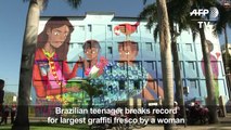 Brazilian teenager breaks record for female graffiti fresco