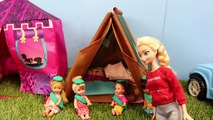 Et captures feu gelé fille enfants sur partie avec Disney scout camping elsa barbie 2