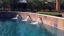 Las Vegas custom backyeard swimming pool waterfall featuers