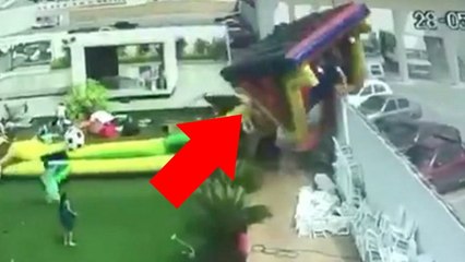 Girl Survives Freak Bouncy Castle Accident