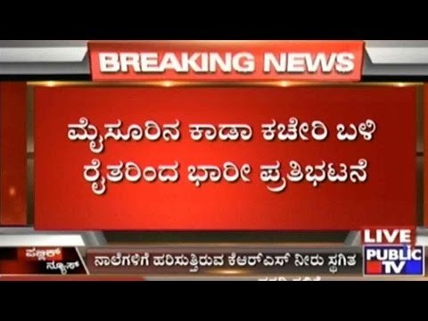 Mysore: Farmers Protest Against Stoppage Of KRS Water To Canals