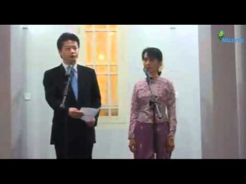 Aung San Suu Kyi meets Japanese foreign minister on Monday evening
