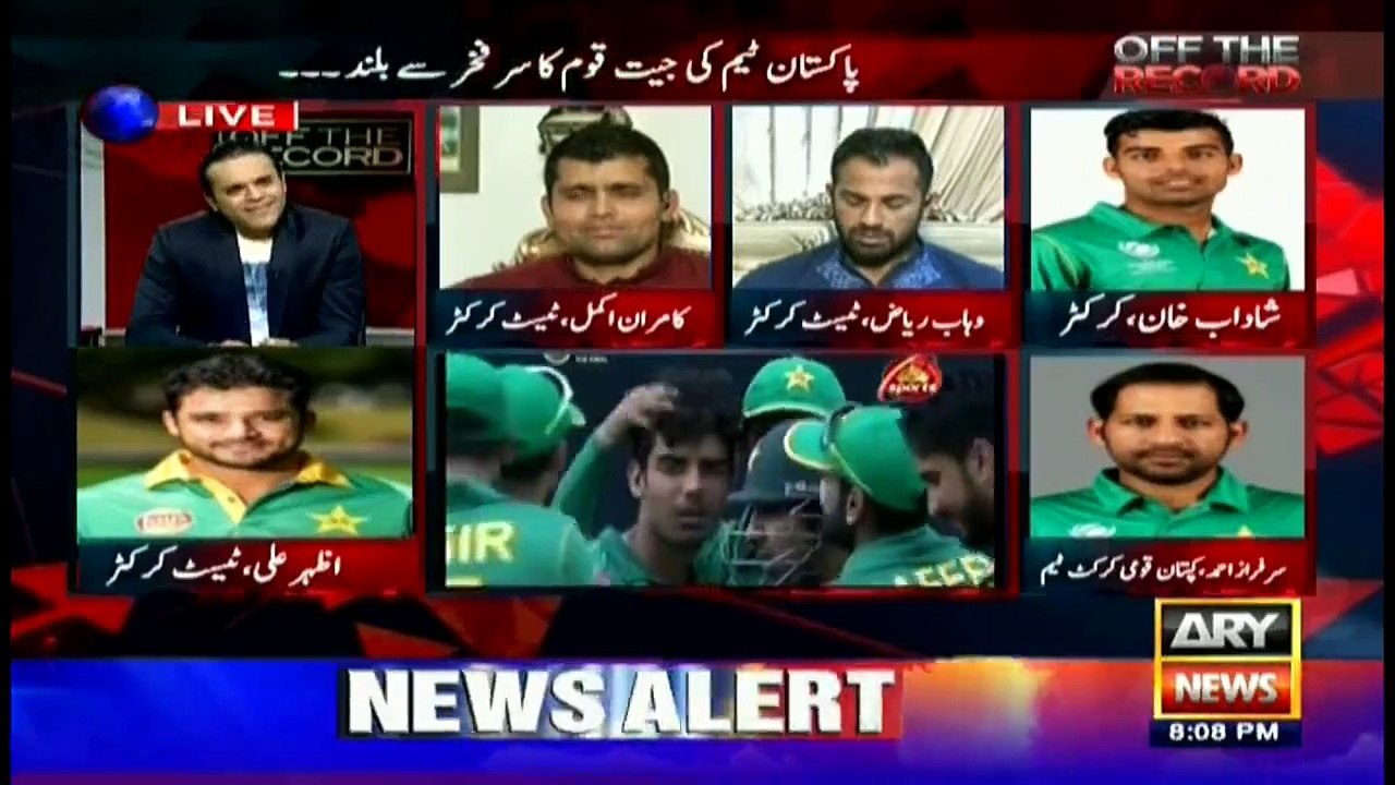 shadab first time in a news channel after wining the champion trophy 2017
