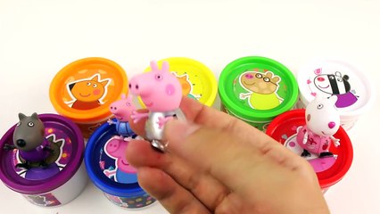 Play Doh Cans Surprise Eggs Peppa Pig doug toys Pepa Egg