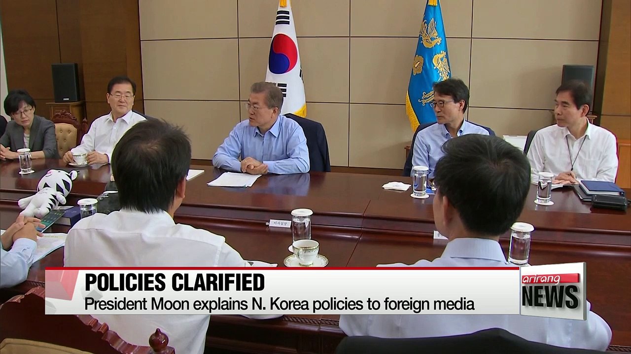 President Moon clarifies his North Korea policies to U.S. media