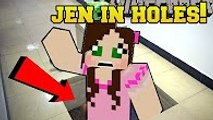 PopularMMOs Minecraft׃ JEN FALLING IN EVERY HOLE!!! - MAKERS SPLEEF -  Mini-Game