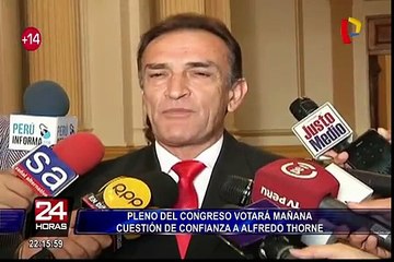 Congreso debatirá mañana cuestión de confianza de ministro  Thorne