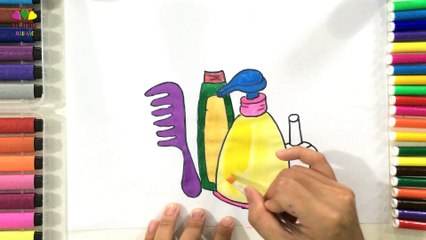Dạy bé học màu sắc - Dạy bé học vẽ đồ vật trang điểm - Dạy bé học tô màu đồ vật trang điểm