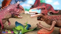 Videos de Dinosaurios para niños  Carnotauro v_s Utahraptor  Schlei de Juguete