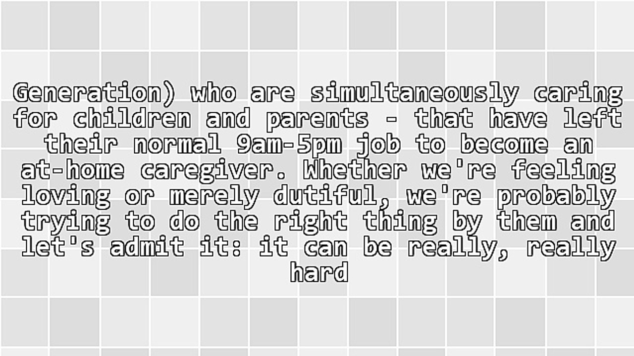 Work Option When Caring For An Elderly Parent