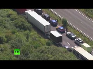 Heighted Security: Border checks cause traffic jam for cars, trucks at English Channel