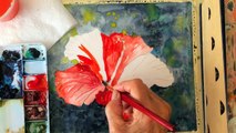 Acrílico Inicio cocinar Flor jengibre hibisco Aprender pintar pintura para Martes con tutor