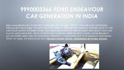 9990003366-Ford Endeavour Car Generation in India