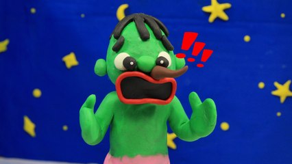 Funny baby Hulk and giant snake in his nose.