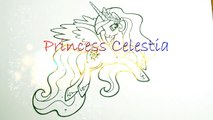 My Little Pony Princess Celestia Coloring Book_ Pages Colors and Glitter Fun arts for kids-UXZEdhmV