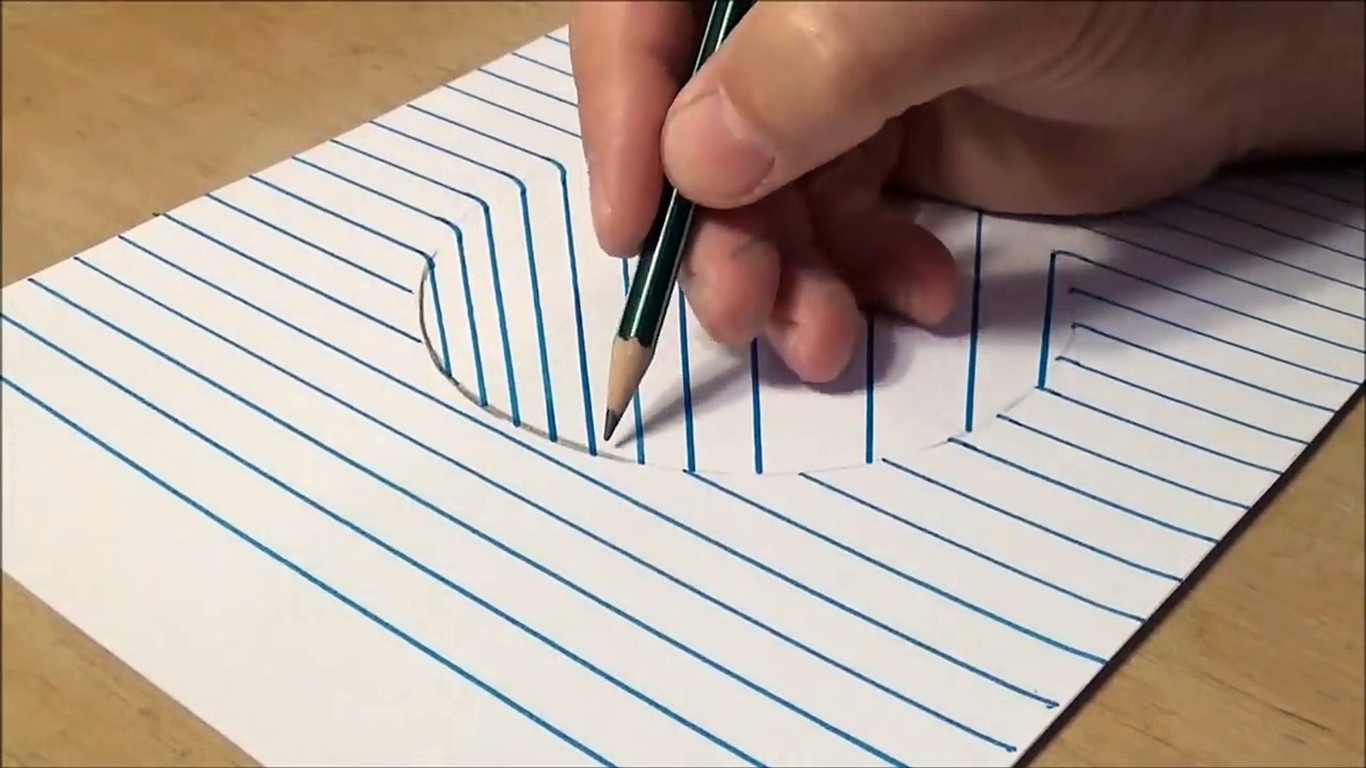 Drawing a Round Hole on Line Paper Trick Art with Graphite Pencil for Kids  and Adults - video Dailymotion