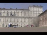 Torino - Incendio a Palazzo Reale, fumo dal seminterrato (21.06.17)