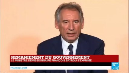REPLAY - Démission de François Bayrou : Allocution de l'ancien ministre de la justice