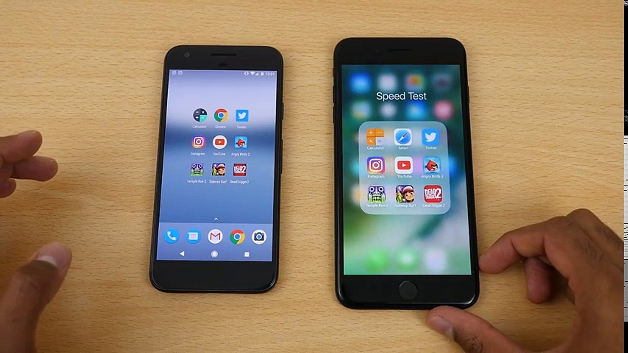 Google Pixel vs iPhone 7 Plus - Speed Test