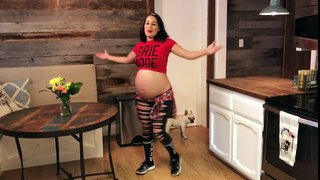 Brie Bella is ready to POP and so are her tights! (Hilarious pregnancy entrance!