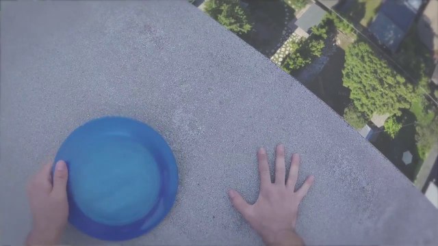 Récupérer son frisbee sur le toit.. et tomber d'un avion !