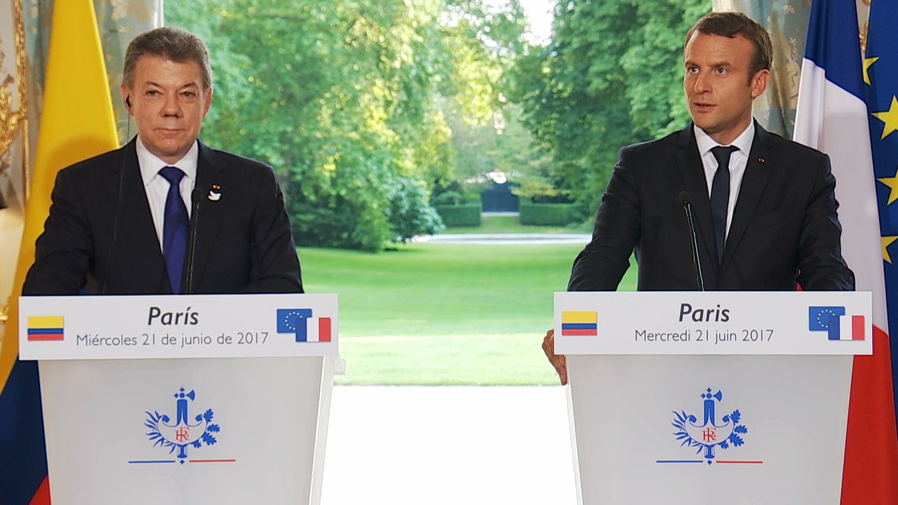 Déclaration conjointe d'Emmanuel MACRON et de Juan Manuel SANTOS, Président de la République de Colombie.