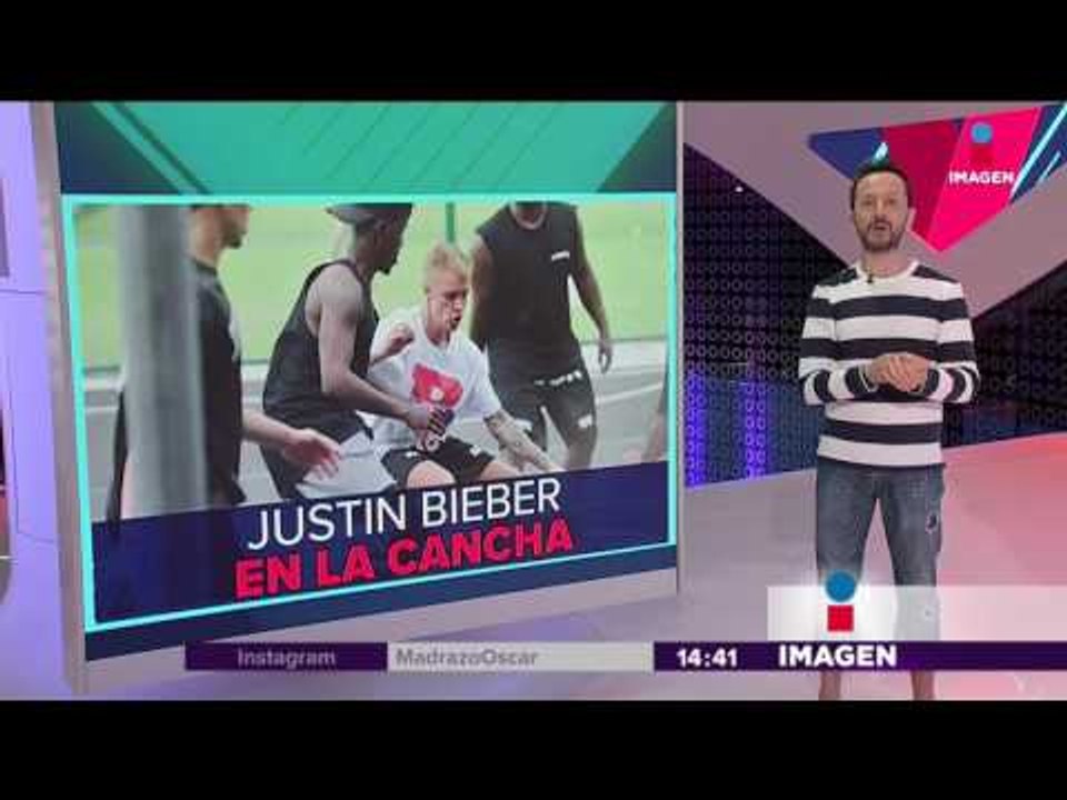 Justin Bieber jugando en una cancha de Dublin | Imagen Noticias con Yuriria Sierra