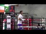 mayweather vs maidana 2 chino in camp warming up for sparring - EsNews boxing
