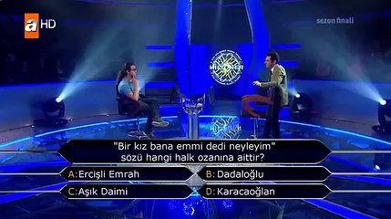 Video herunterladen: Kim Milyoner Olmak İster'de 1 milyonluk soruyu açan yarışmacı