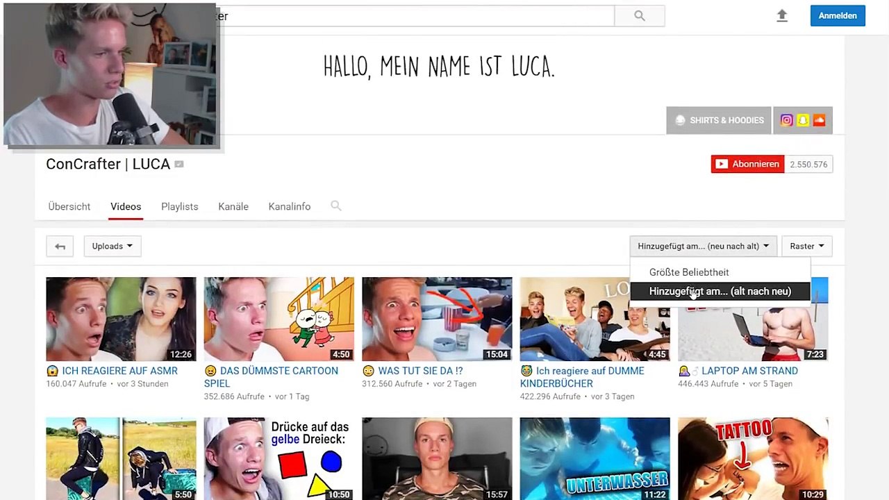 Mein 1. YouTube Video