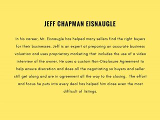 Jeff Chapman Eisnaugle How to Find the Right Business Broker
