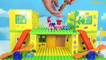 Peppa Pig Blocks Mega House Construction Lego Sets With Masha and the Bear Toys For Kids #