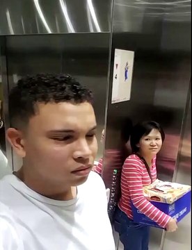 Quand tu laches une caisse dans l’ascenseur... ahaha