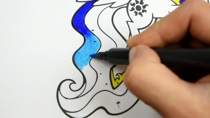 My Little Pony Princess Celestia Coloring Book_ Pages Colors and Glitter Fun arts for kids-UXZE