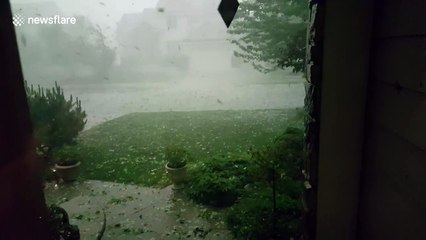 Golf ball-size hailstones rain in Minnesota during severe storm