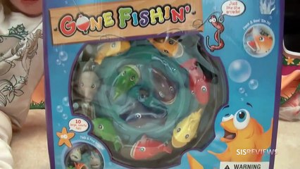 Gone Fishing Toy Review - Let's Go Fishing with SISreviews! Funny game for kids