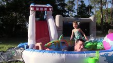 HUGE INFLATABLE SHARK WATERSLIDE and OUTDOOR BOUN