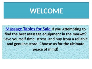 Massage Tables for Sale