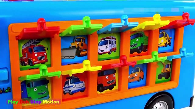 Tayo the Little Bus Friends Parking Garage Learn Colors Surprise Toys 타요 버스