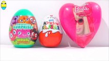 surprise eggs barbie, kinder surprise egg and moshi monst