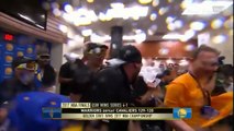 Warriors locker room celebration after winning 2017 NBA Finals Vs Cavaliers