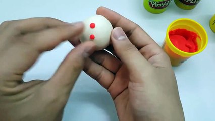 How To Make Snowman With Play Doh - Learn Colors With