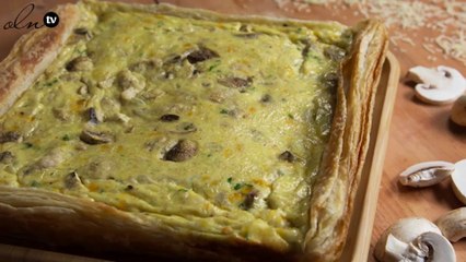 كيش بالدجاج والفطر