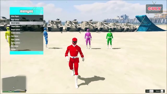 chơi GTA 5 Anh em siêu nhân thử thách bay qua 10 chiếc xe tăng cu lỳ chơi game lồng tiếng